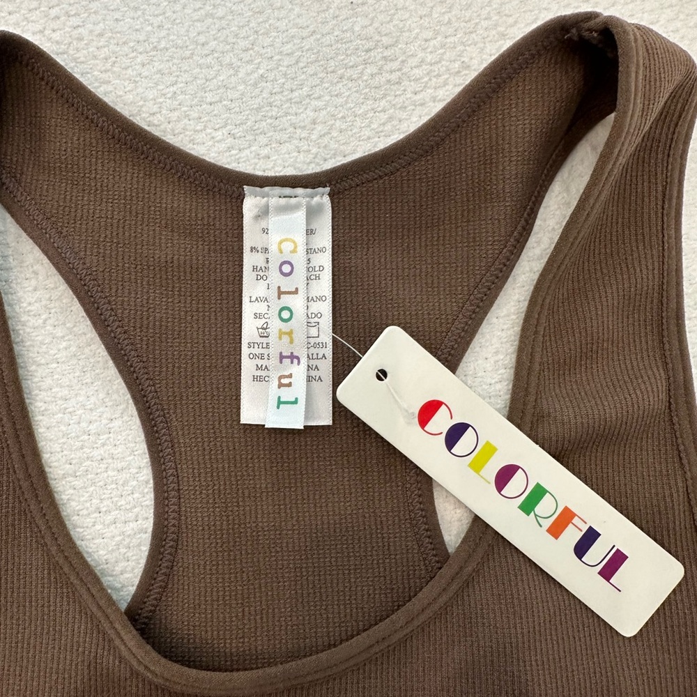 Women's Racerback Tank Tops - Gray and Brown - Picture 5 of 6
